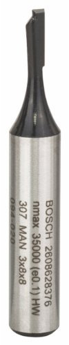 Bosch Professional Nutfräser Standard for Wood (für Holz, Ø 3 mm, Arbeitslänge 8 mm, Zubehör Handfräse)