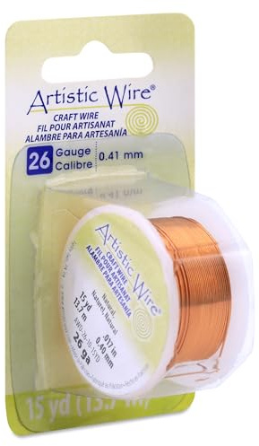 Artistic Craft Wire Non Tarnish Natural Copper Color 26 Gauge 15 Yards