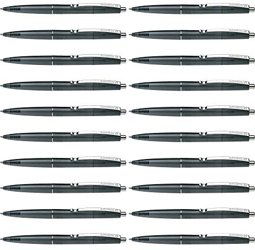 Schneider 132001 K20 Icy Colours Kugelschreiber (Schreibfarbe: schwarz, Mittel, dokumentenecht) 20er Pack, schwarz