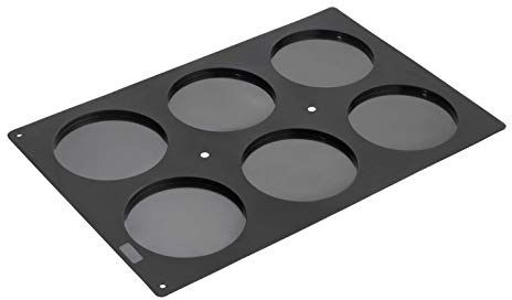 Lurch 67111 FlexiGastro Backform aus 100% BPA-freiem Platin Silikon 6er Diskus, schwarz, 60 x 40 cm, Gastronomie