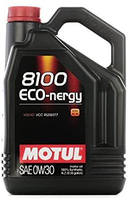Motul 102794 | Motul 8100 ECO-nergy 100% Synthetic Fuel Economy Lubricant for Petrol & Diesel Vehicles | Car Engine Oil | SAE J 300, 0W-30 | 5 Litres