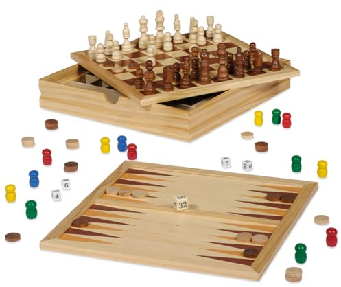 Dal Negro DAL Top Games 30 Dama/Scacchi Tria Gioco da Tavolo Giocattolo 872, Multicolore, 8001097535606
