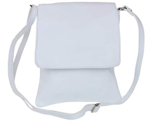 Girly Handbags Sac bandoulière en cuir véritable Vera Pelle pour femme Sac messager Holiday Ivoire