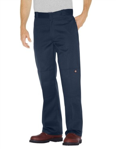 Dickies Men's Loose Fit Double Knee Work Pants – Durable Twill Utility Trousers for Construction & Warehouse, Dark Navy, 36W x 36L