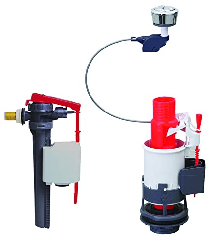 Wirquin 10717305 Doppelspülmechanik Mw2 und seitlicher Wasserhahn Jollyfill, grau
