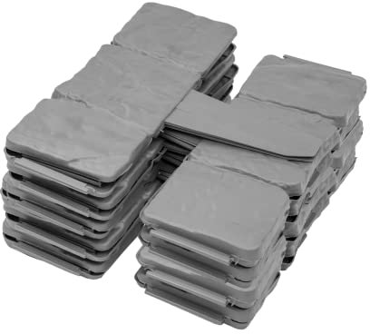 KCT 2 Pack Grey Stone Cobble Effect Garden Lawn Border Edging