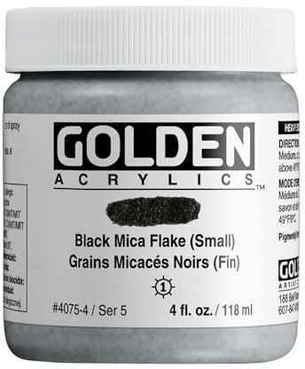 Goldene 0004075-4 4Oz Heavy Body schillernde Farbe Acrylfarbe - Black Mica Flakes - Kleine