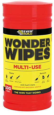 SIKA - Wonder Wipes Multi-Use Cleaning Wipes for the Building Trade - Specially Formulated to Clean Hands, Tools and Surfaces - 100 Wipes