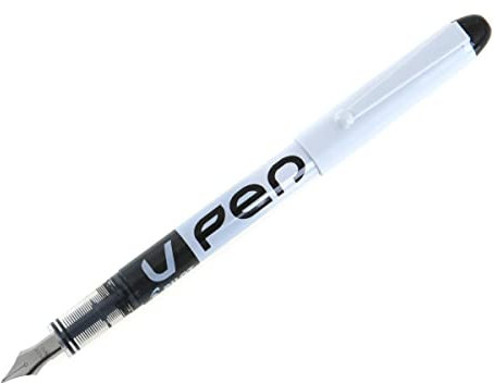 Pilot VPen Disposable Fountain Pen White Barrel 0.58 mm Tip (Retail Packaged) - Black, Single Pen