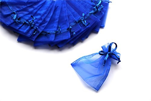 Schnoschi 75 Stück Organzabeutel Organzasäckchen 10 x 7,5 cm blau