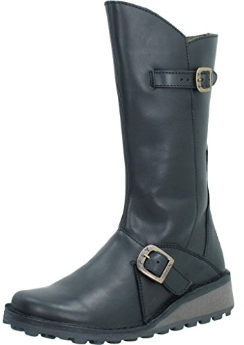 Fly London Women's Mes Buckle Boots, Black, 8 UK
