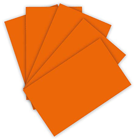 folia 6341 - Tonpapier 130 g/m², Tonzeichenpapier in hellorange, DIN A3, 50 Bogen, als Grundlage für zahlreiche Bastelarbeiten, Orange