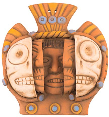 Tumia LAC Keramik-Maske, dreifache Maske, Fair Trade in Mexiko, für den Innen- und Außenbereich, 25 x 25 cm