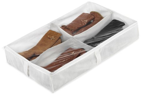 Whitmor Underbed Boot Bag, 4 Section, White