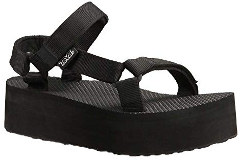 Teva Women's Flatform Universal Platform Sandal, Black, 10 M US