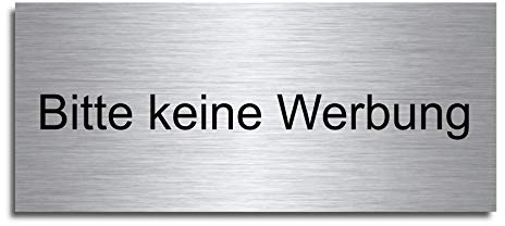 Echtes Edelstahl Türschild Briefkasten-Schild | Größe: 8x3,5 cm  Bitte keine Werbung  | (D6)