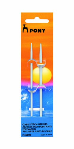 Pony P60608 | Aluminium Small Straight Cable Needle | 3-4mm | 2 pack, Blue (Package may vary)
