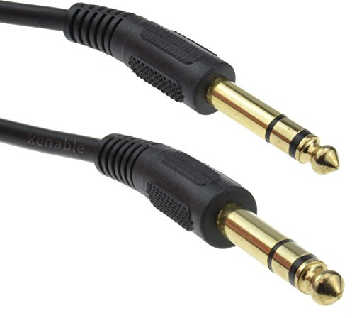 kenable 6.35mm Stereo Jack to Jack Cable Gold Plated Pure Copper Audio Lead 5m Black