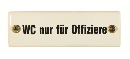 BBV Emaille Schild WC nur für Offiziere 12,5 x 4 cm Kloschild Toilettenschild WC