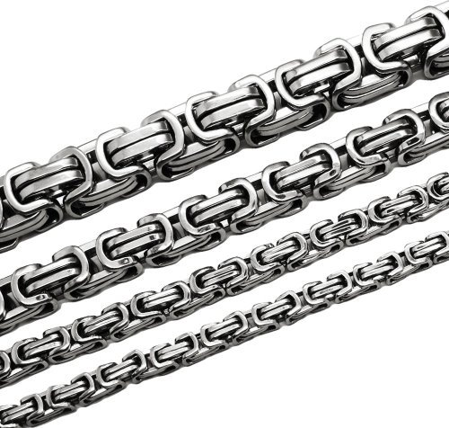 Soul-Cats Set Königskette Halskette aus Edelstahl für Herren und Damen in Silber Länge: 60 cm Stärke: 9 mm und Armband Länge. 22 cm