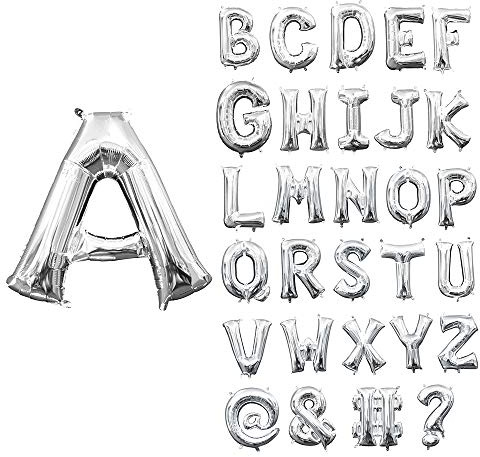 Letter N Silver Minishape Foil Balloons 16/40cm A04