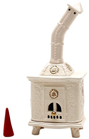 Dekohelden24 Horno de cerámica para ahumar, Color Blanco con Oro, 21,5 cm