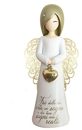You Are An Angel asf001i Figur Engel, Keramik, Weiß, 6.3 x 6.3 x 12.5 cm