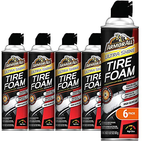 Armor All Tire Foam Ultra Shine, 18-Fluid Ounce Cans (Pack of 6)