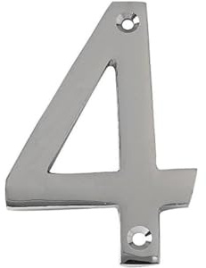 Merriway BH03003 Numeral, 50mm (2 inch) - No. 4, Polished Chrome