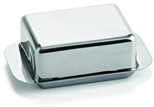 Weis 14256 Butterdose, Edelstahl, Silber, 12.5 x 7.5 x 4.5 cm