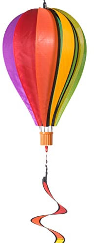 CIM Windspiel - Satorn Balloon Twister Rainbow - Wetterbeständig - Ballon: Durchmesser - 23cm x 37cm, Spirale: 11 cm x 50cm - Inklusive Aufhängung