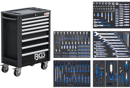 BGS 4113 | Werkstattwagen Profi Standard | 8 Schubladen | mit 234 Werkzeugen | gefüllt | abschließbar