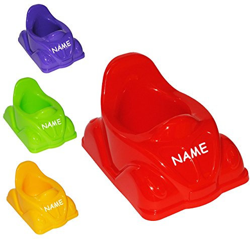alles-meine.de GmbH Töpfchen/Nachttopf - groß - mit großer Lehne + Spritzschutz incl. Namen - Auto/Fahrzeug - Lerntöpfchen/Babytöpfchen/Kindertopf - Toilettentrainer Klos..