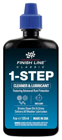 Finish Line 1-Step Bike Chain Cleaner and Lubricant – Cleans, Lubricates & Protects in One Application, Helps Reduce Wear & Friction, Rust Protection for All Bicycle Chains, 4 oz