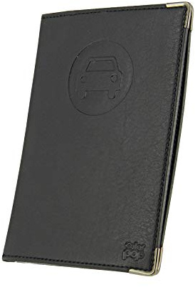 COLORPOP Porte-Papiers Véhicule Coloris Noir + Étui Transparent pour Carte Grise, Noir