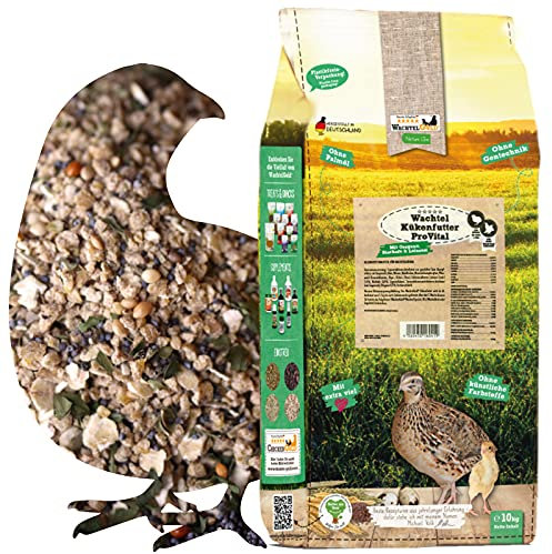 WachtelGold® Wachtel Küken Spezial 10 kg | Premium Alleinfutter ab dem 1. Tag | Mit Leinsaat, Blaumohn & Oregano | Ohne Gentechnik & Palmöl | Hochwertiges Kükenfutter für Wachteln