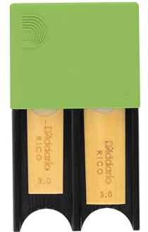 D'Addario Reed Guard für 4 Klarinetten-/Saxophonblätter, Blister mit 1 Stück, grün