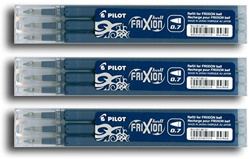 Pilot Frixion Tintenroller-Ersatzminen radierbar (9er Set, schwarzblau)