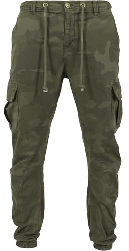 Urban Classics herr Byxor Camo Cargo Jogging Pants, Olivskamo, 36