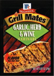Grill Mates Aglio Herb & Wine Marinade, busta da 0,8 oz (confezione da 4)