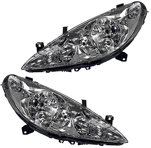 BESTPRICE 2x faros Faros delanteros Faros principales izquierda + derecha Compatible con PEUGEOT 307 (3A/C), 307 Break (3E), 307 CC (3B), 307 SW (3H)