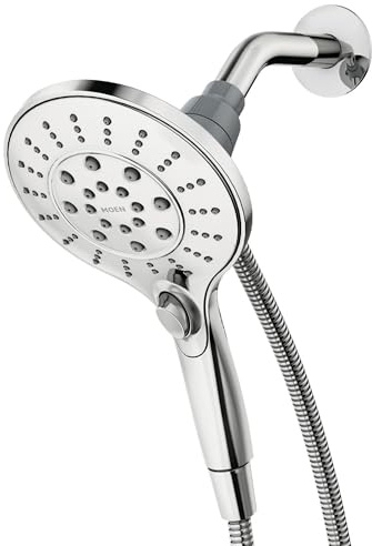 Moen Engage Chrome Magnetix Six-Function 5.5-Inch Wide Handheld Shower Head with Hose and Magnetic Docking System, 26112