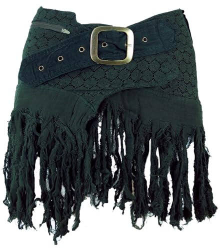 GURU SHOP Goa Minirock, Wickelrock, Cacheur, Damen, Grün, Baumwolle, Size:40, Röcke Alternative Bekleidung
