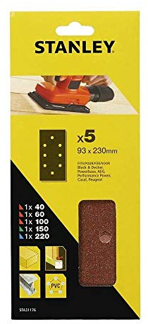 STANLEY - 5 Feuilles Abrasifs Perforées - STA31176-XJ
