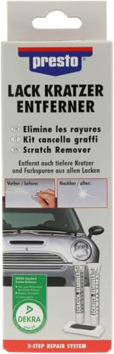 presto Lack-Kratzer-Entferner Set - Reparatur + Politur in einem Set | DEKRA-geprüfte Reparatur & Pflege für Autolack – entfernt Kratzer & Farbspuren in 2 Schritten, schützt vor Rost