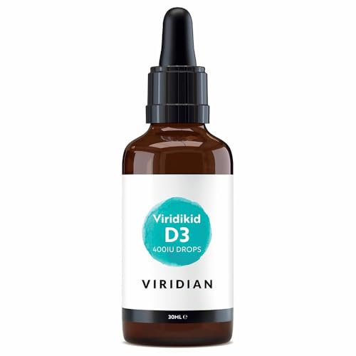 Viridian - Viridikid D3 400IU Drops – 30ml | Vegan Vitamin D3 from Lichen for Infants, Children and Adults | Supports Normal Bones, Teeth, Muscle Function and Immunity | 100% Active Ingredients