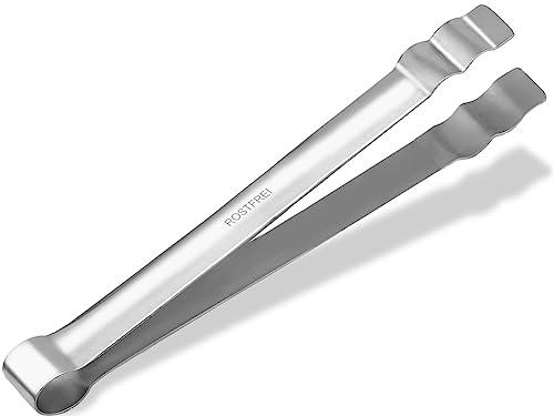 Grillzange Grillpinzette gerade Edelstahl Pinzetten Zange 30 cm | Rostfreie Kochzange mit breiten Schaufeln zum Anrichten oder Wenden von Gerichten Breites geriffeltes Zangenmaul zum Fassen