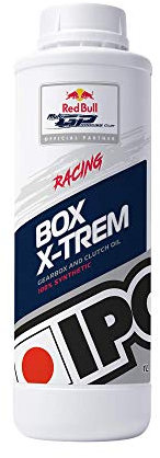 IPONE – Huile de Boîte de Vitesse Moto 2 temps - Box X-Trem – 100% Synthétique - Spéciale Compétition - Embrayage à bain d’huile ou à sec - Réduit le Risque de Patinage - 1L