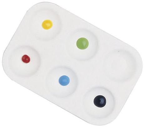 School Smart Paint-Rite Tray with 6 Wells, 3-1/2 x 5-1/4 Inches, White, Pack of 12