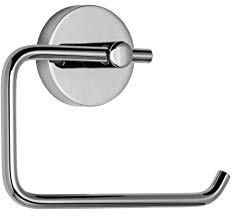 Croydex Flexi-Fix Pendle Toilet Roll Holder, Chrome | Wall Mounted | No Drill Required | Your Choice to Screw or Glue with Flexi-Fix Brackets | Modern Design | Fixings Included